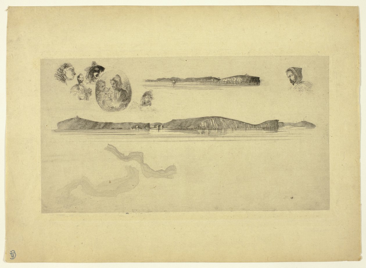 Sketches on the Coast Survey Plate by James Abbott McNeill Whistler