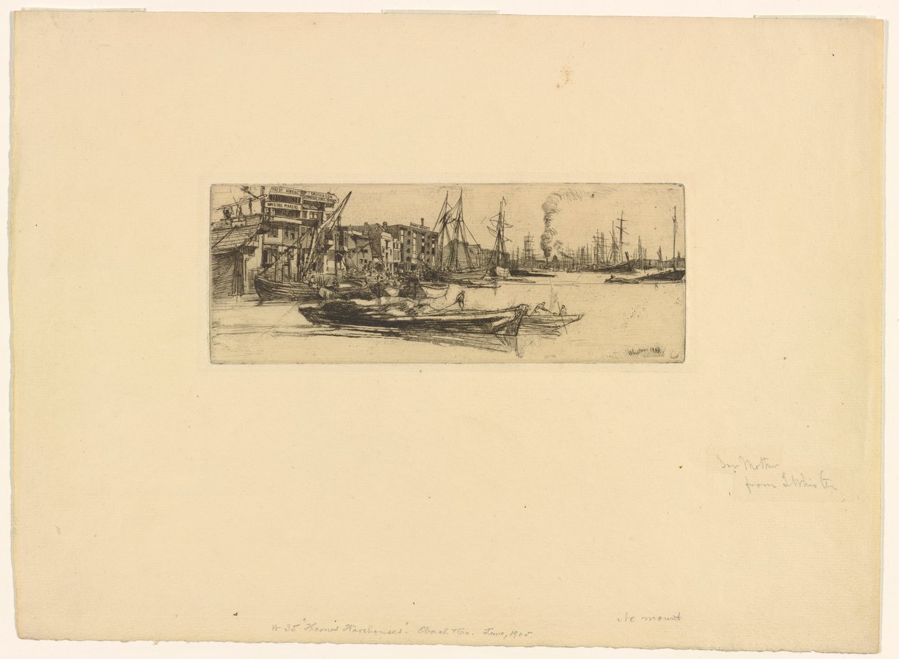 Thames Warehouses by James Abbott McNeill Whistler