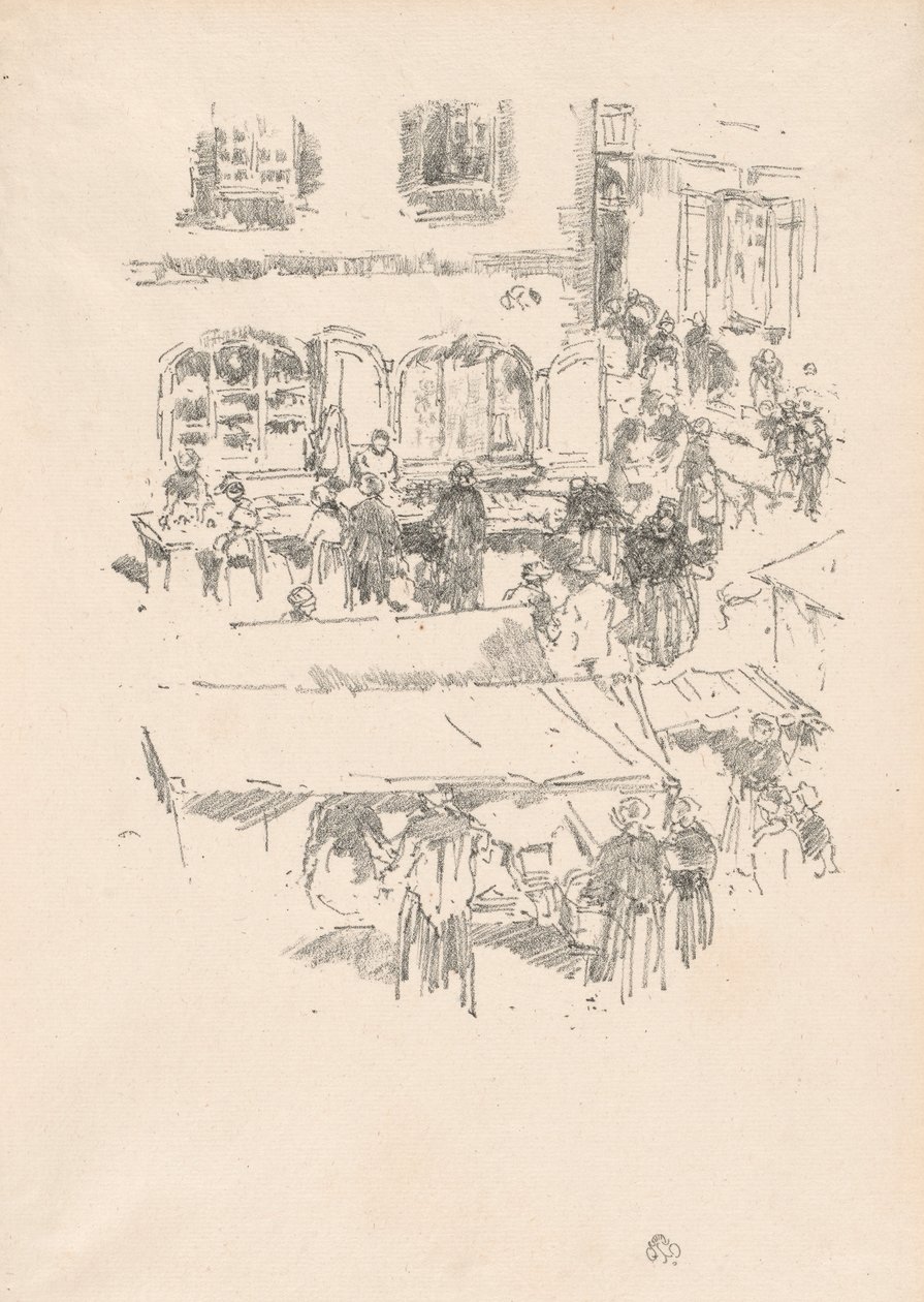 The Marketplace, Vitré by James Abbott McNeill Whistler