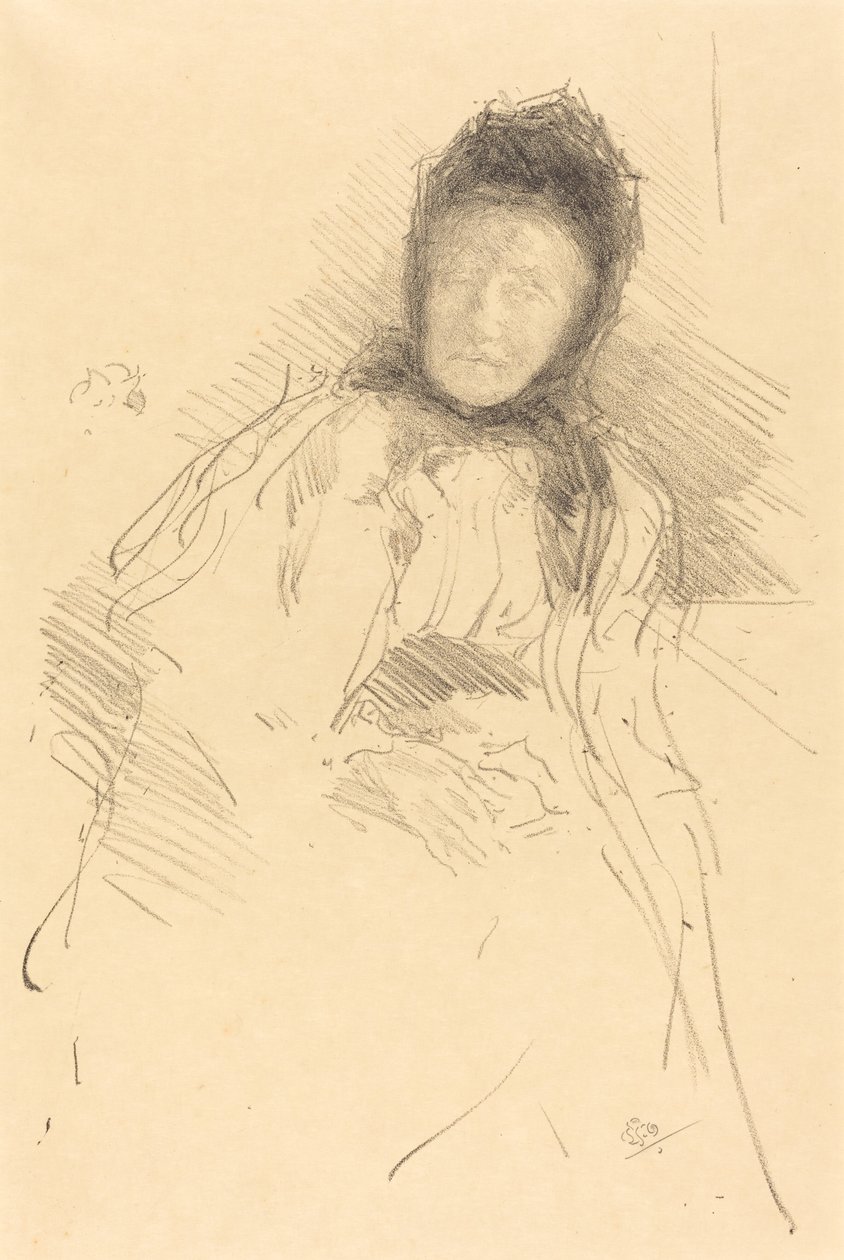 Unfinished Sketch of Lady Haden by James Abbott McNeill Whistler