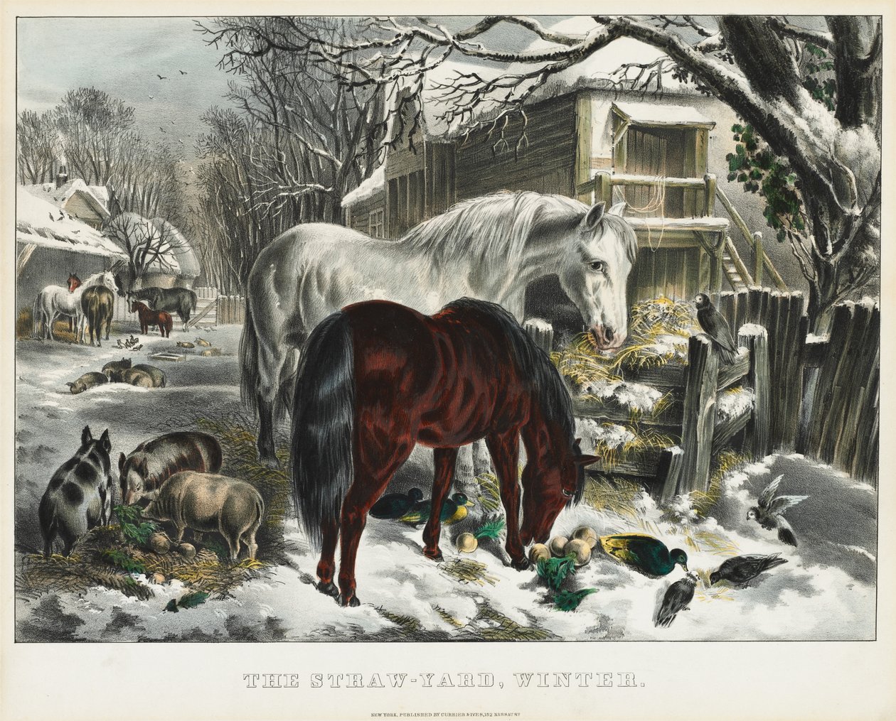 Straw-yard, Winter by James Merritt Ives