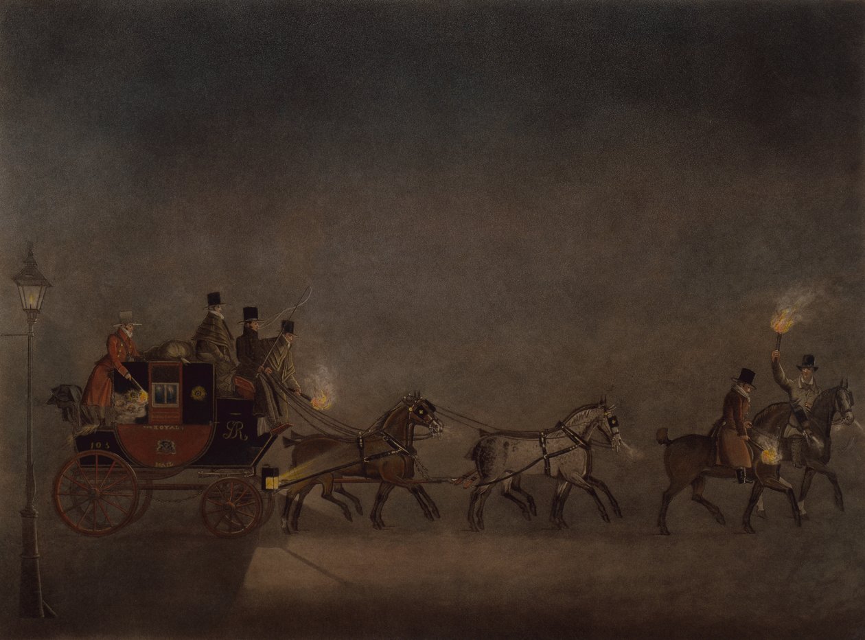 Mail Coach in a Fog by James Pollard