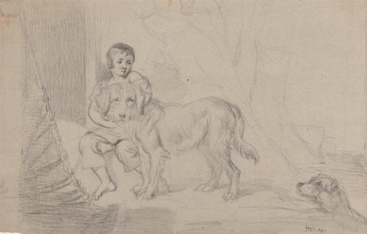 A Young Boy with Dogs by James Ward