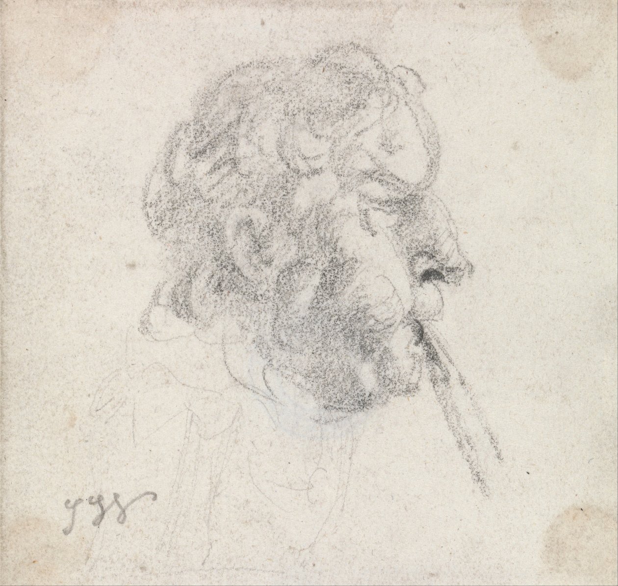 Head of a Man Blowing a Pipe by James Ward
