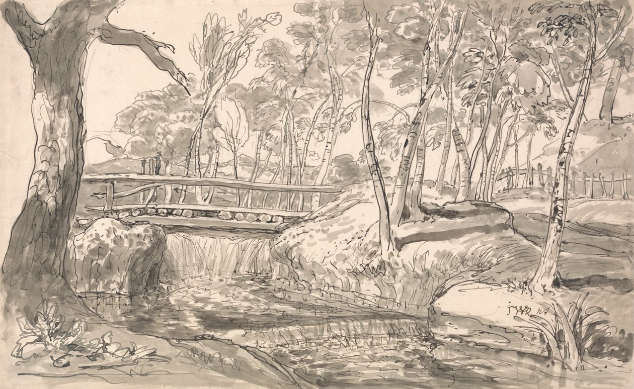 River Landscape with a Waterfall by James Ward