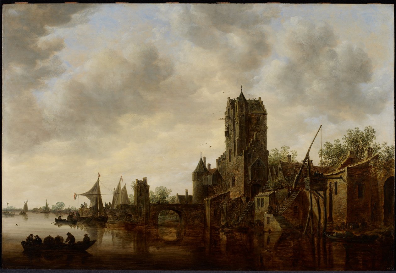 River Landscape with the Pellecussen Gate near Utrecht by Jan Josephsz van Goyen