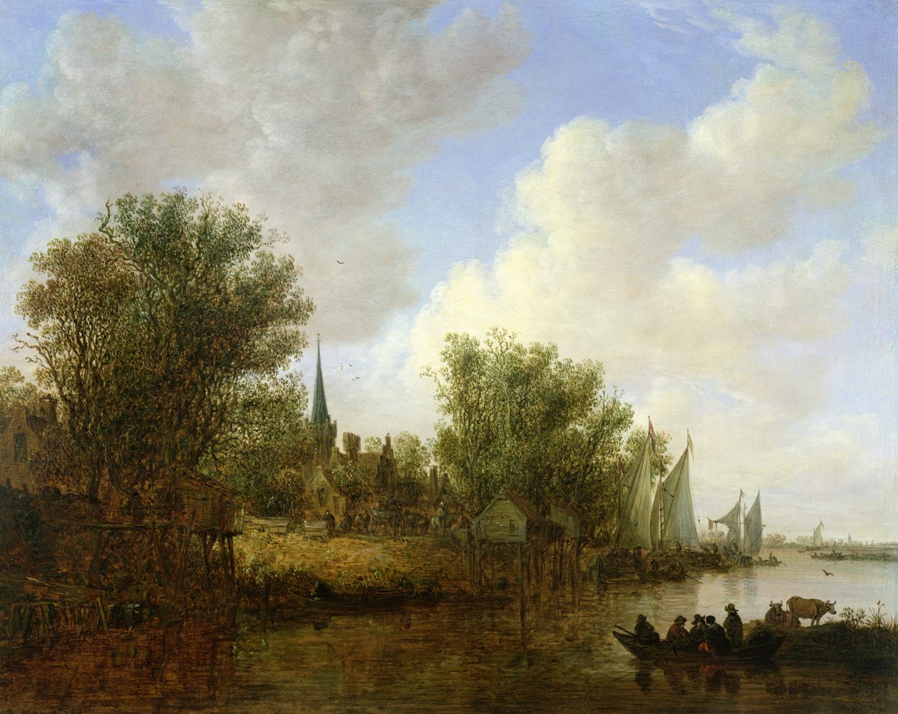 River Scene with a View of Overschie, 1651 by Jan Josephsz van Goyen