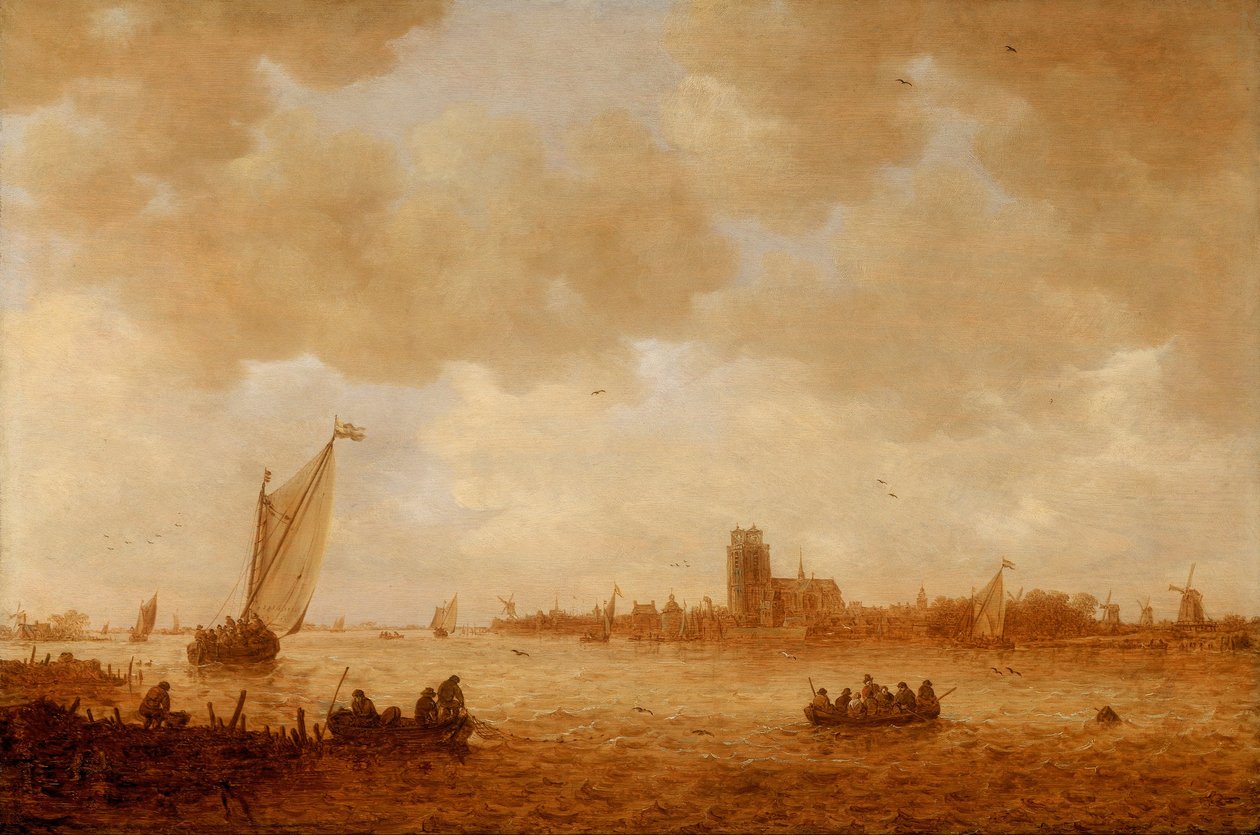 View of Dordrecht with the Grote Kirk Across the Maas by Jan Josephsz van Goyen