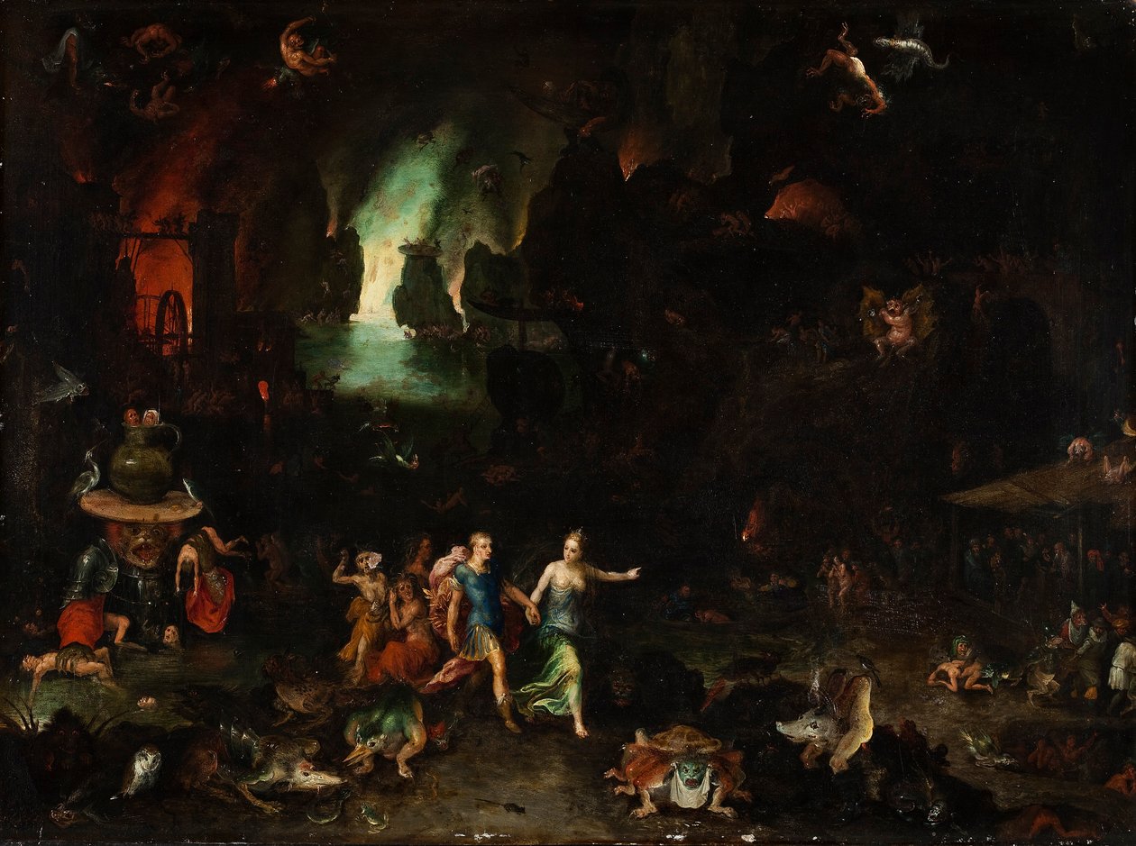 Aeneas and the Cumaean Sibyl in the Underworld by Jan the Elder Brueghel