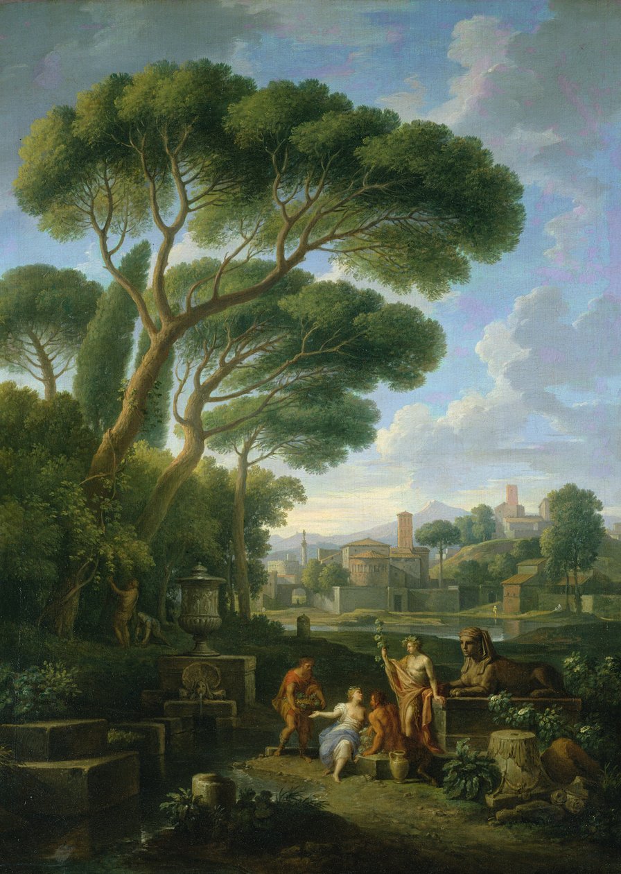 Figures in a Roman Landscape by Jan Frans van Bloemen