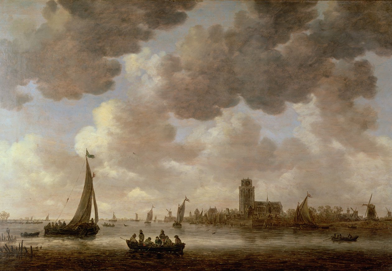 View of Dordrecht Downstream from the Grote Kerk by Jan Josephsz van Goyen