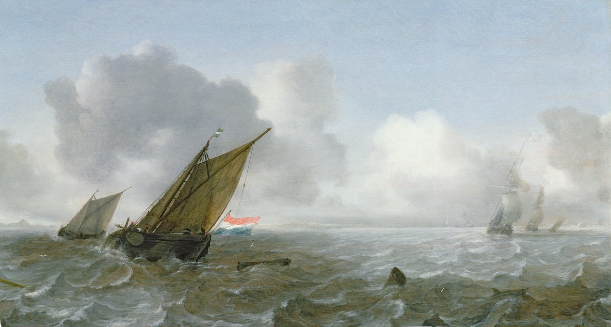 Shipping Offshore in a Breeze, 17th century by Jan Porcellis