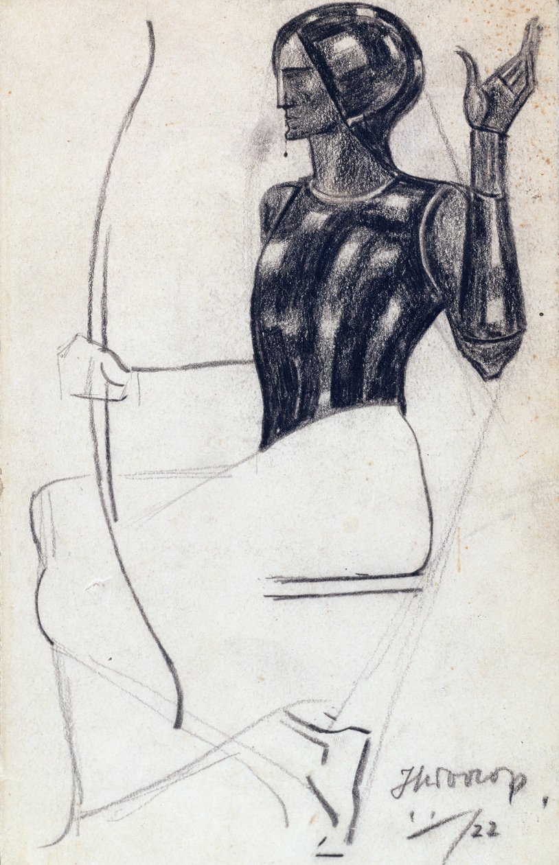 Seated Female Archer by Jan Toorop