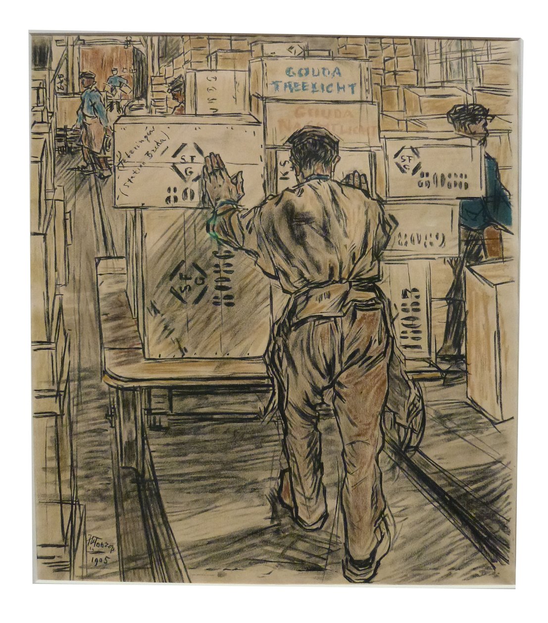 Warehouses, One of the 12 Lithographs Toorop Made About Candle Manufacturing by Jan Toorop