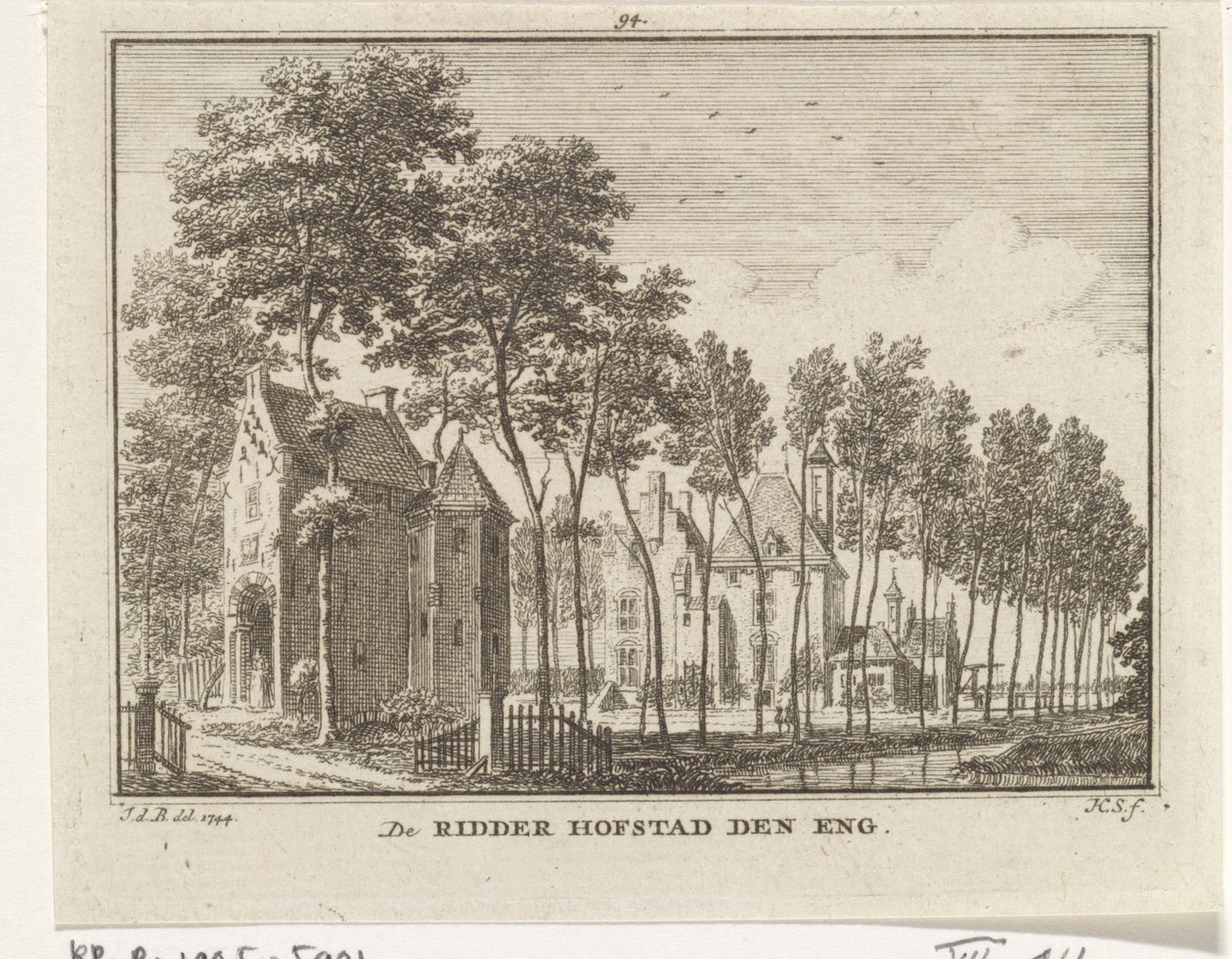 View of Castle Den Engh, Vleuten - 1773 by Jan de Beijer