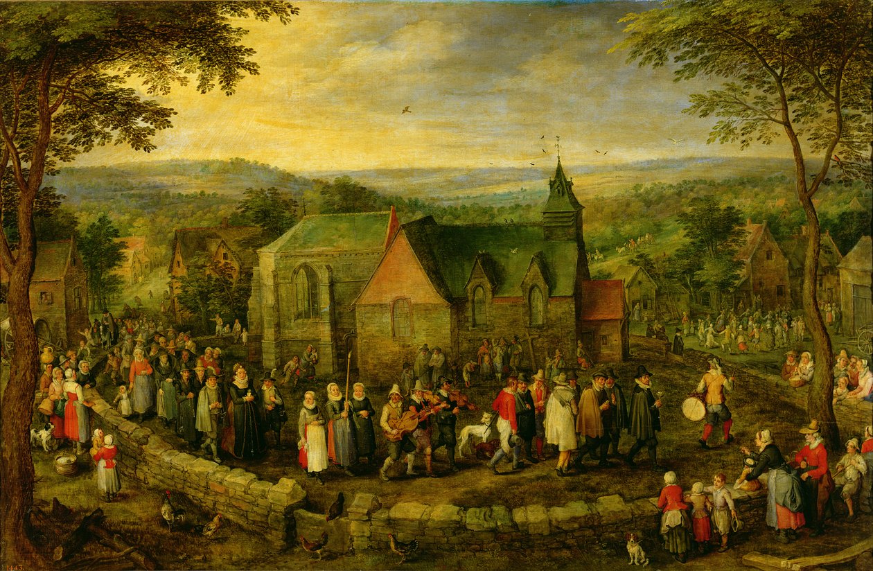 Country Life with a Wedding Scene by Jan the Elder Brueghel