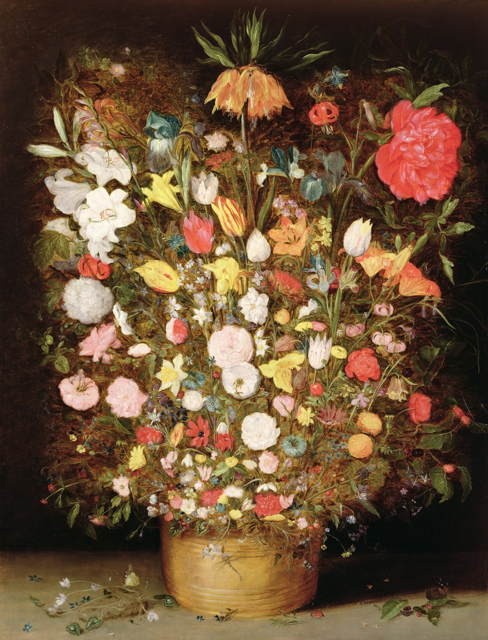 Mixed Flowers in a Wooden Tub by Jan Brueghel the Younger
