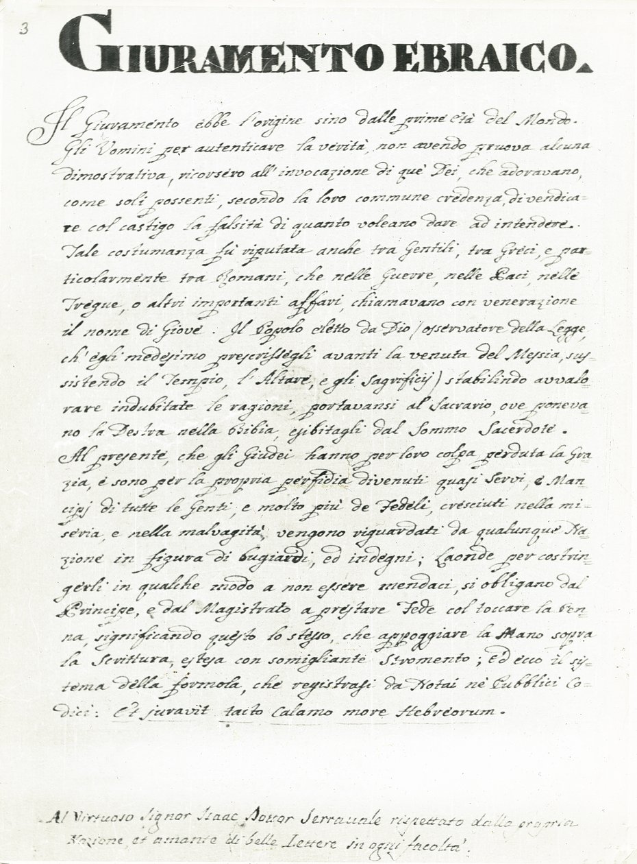 Jewish Oath, page from 