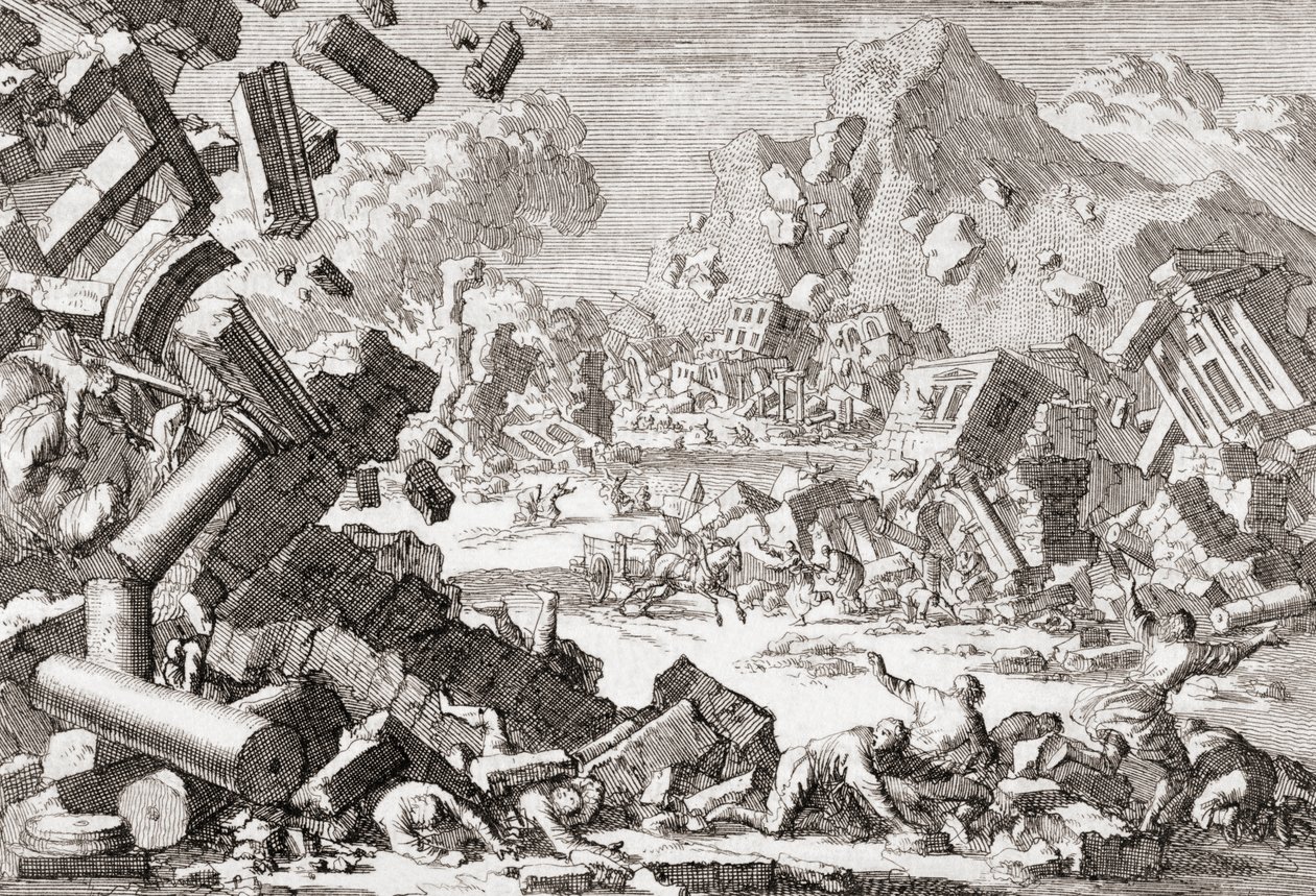 Earthquake of 1667 in Dubrovnik, Croatia by Jan (after) Luyken