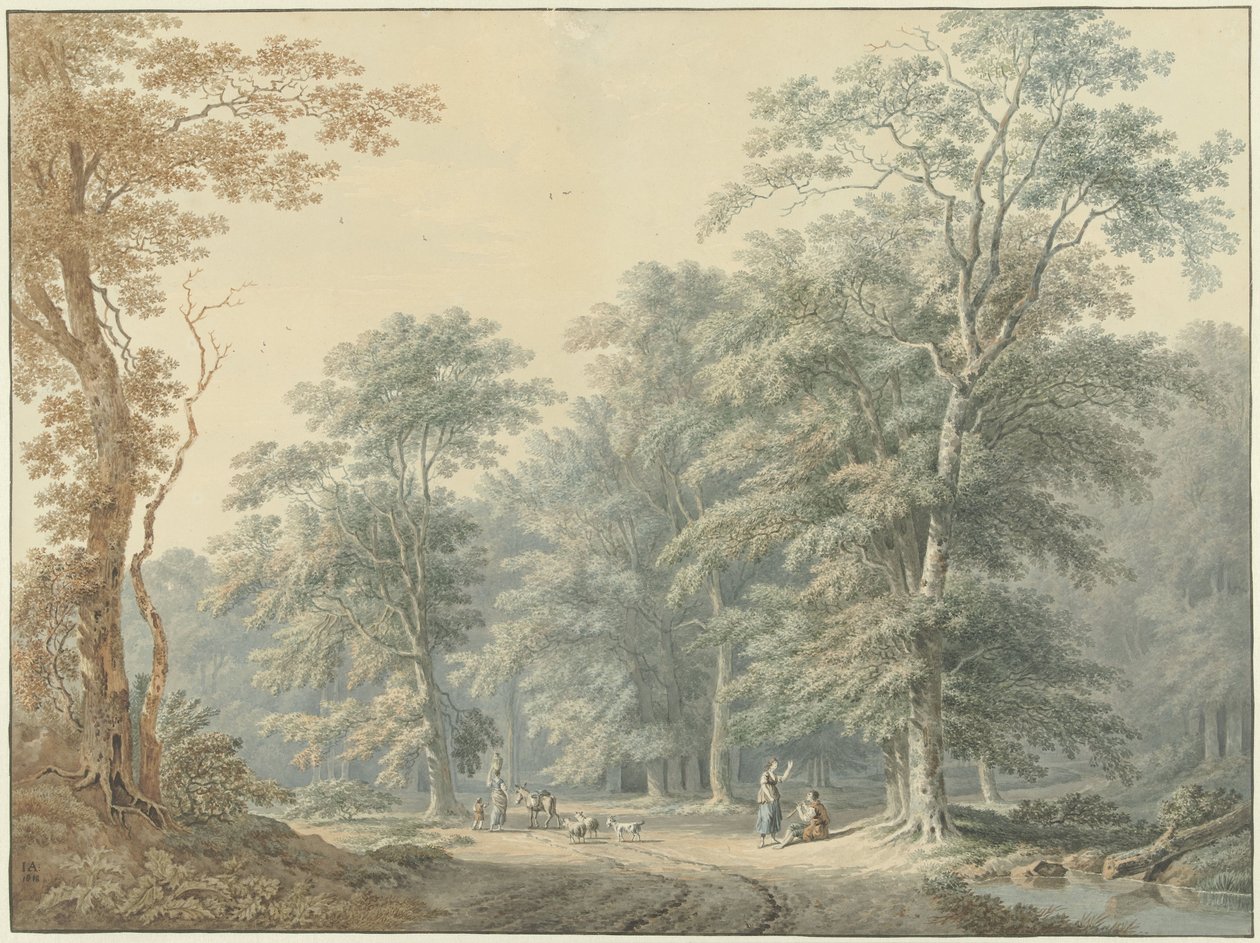 Forest Scene with Classicist Staffage by Jan Apeldoorn