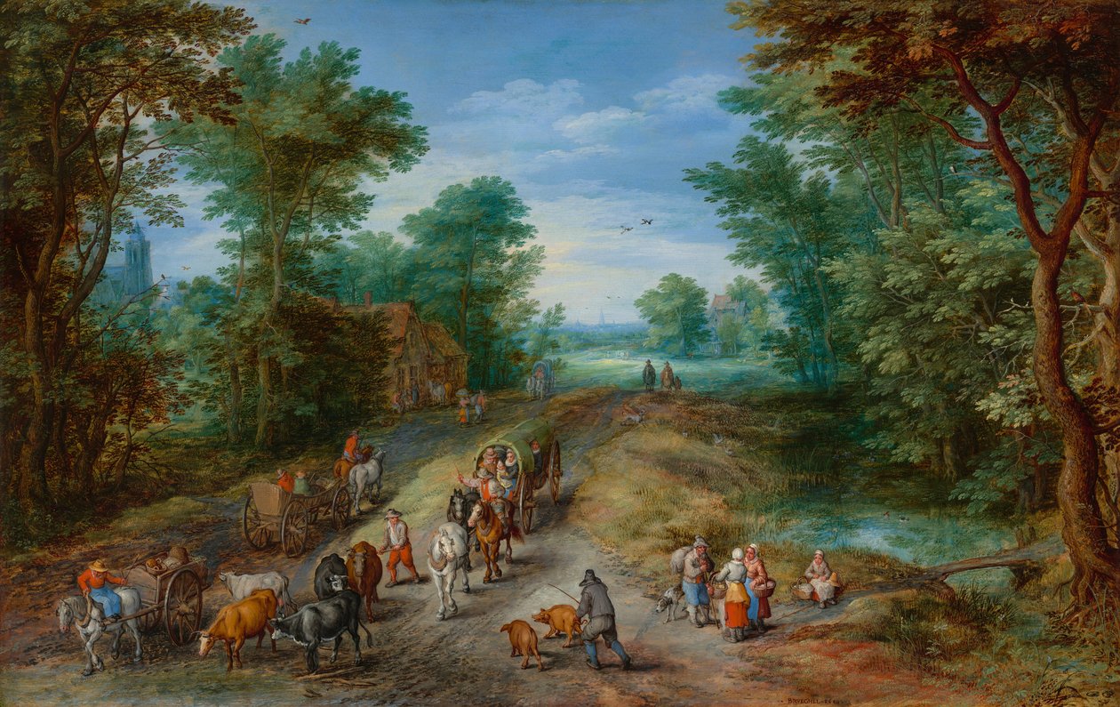 Wooded Landscape with Travelers by Jan Brueghel the Elder