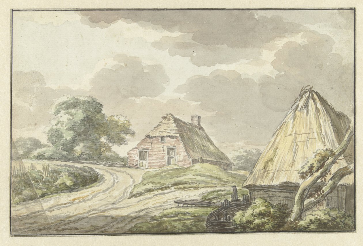 Farmhouse at the Fork of a Country Road by Jan Bulthuis