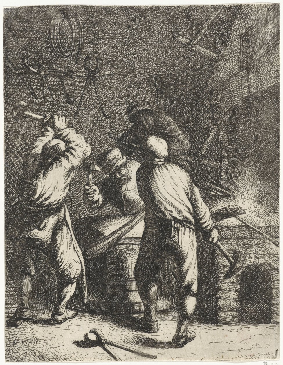 Blacksmiths by Jan Gillisz. van Vliet