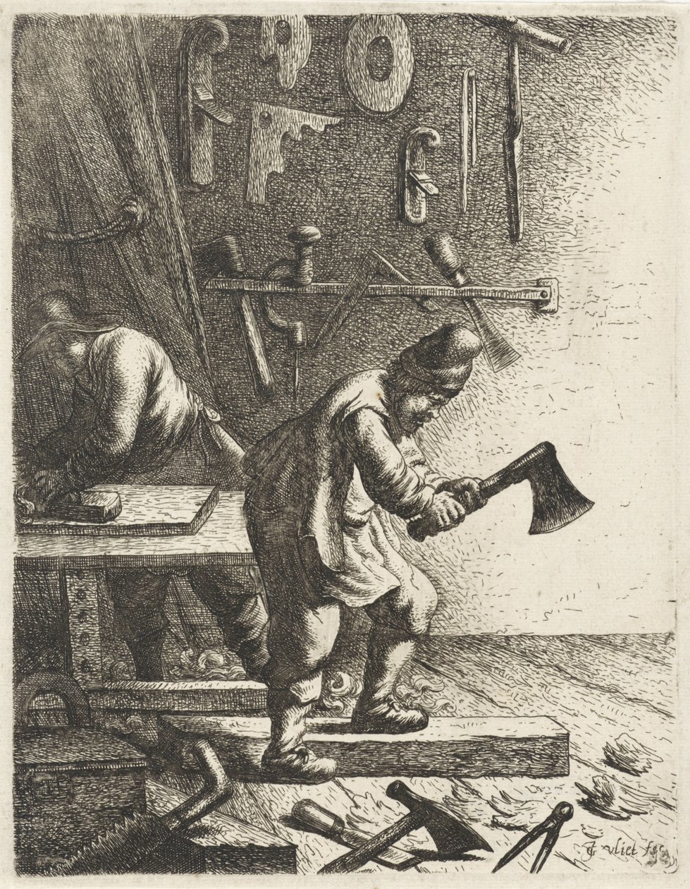 Carpenters by Jan Gillisz. van Vliet