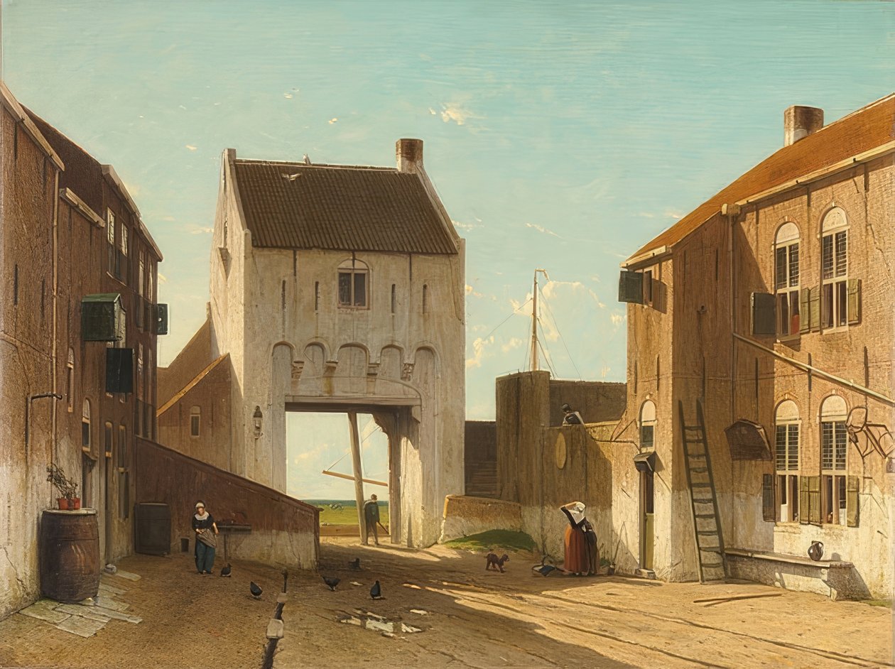 City Gate in Leerdam. c. 1868-70 by Jan Hendrik Weissenbruch