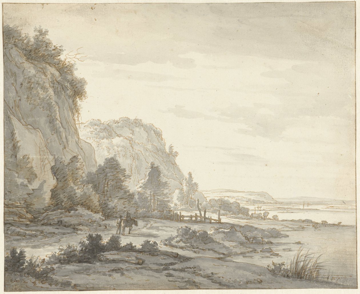Wide River Valley with Steep Mountains by Jan Hulswit