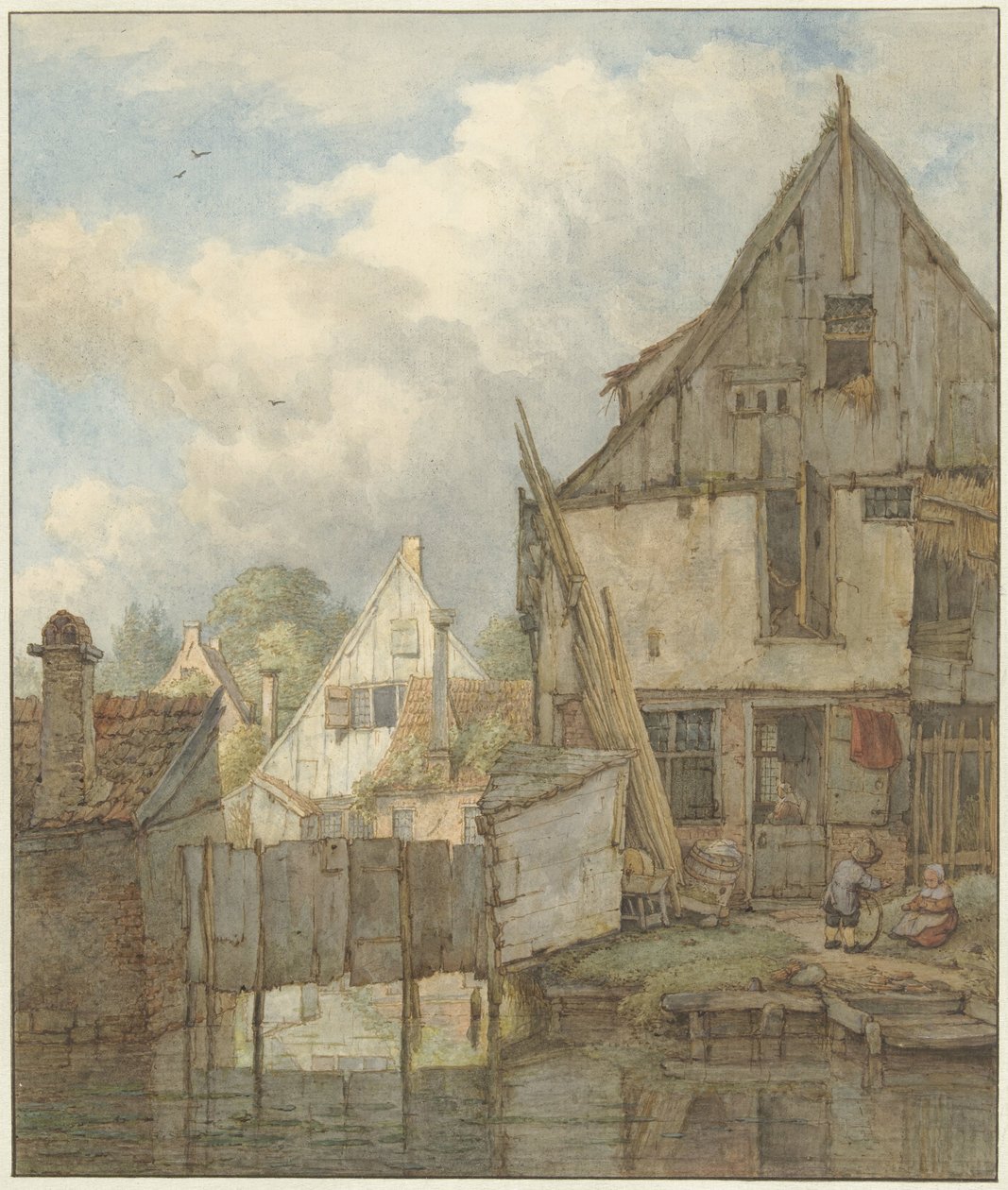 Dilapidated Houses by the Water by Jan Hulswit