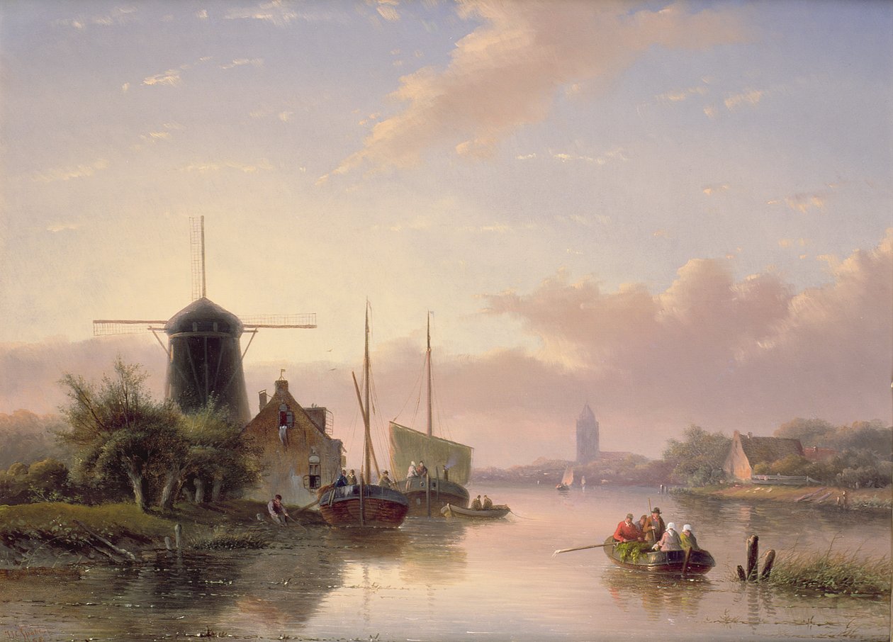 Summer Landscape at Sunset, 1858 by Jan Jacob Spohler
