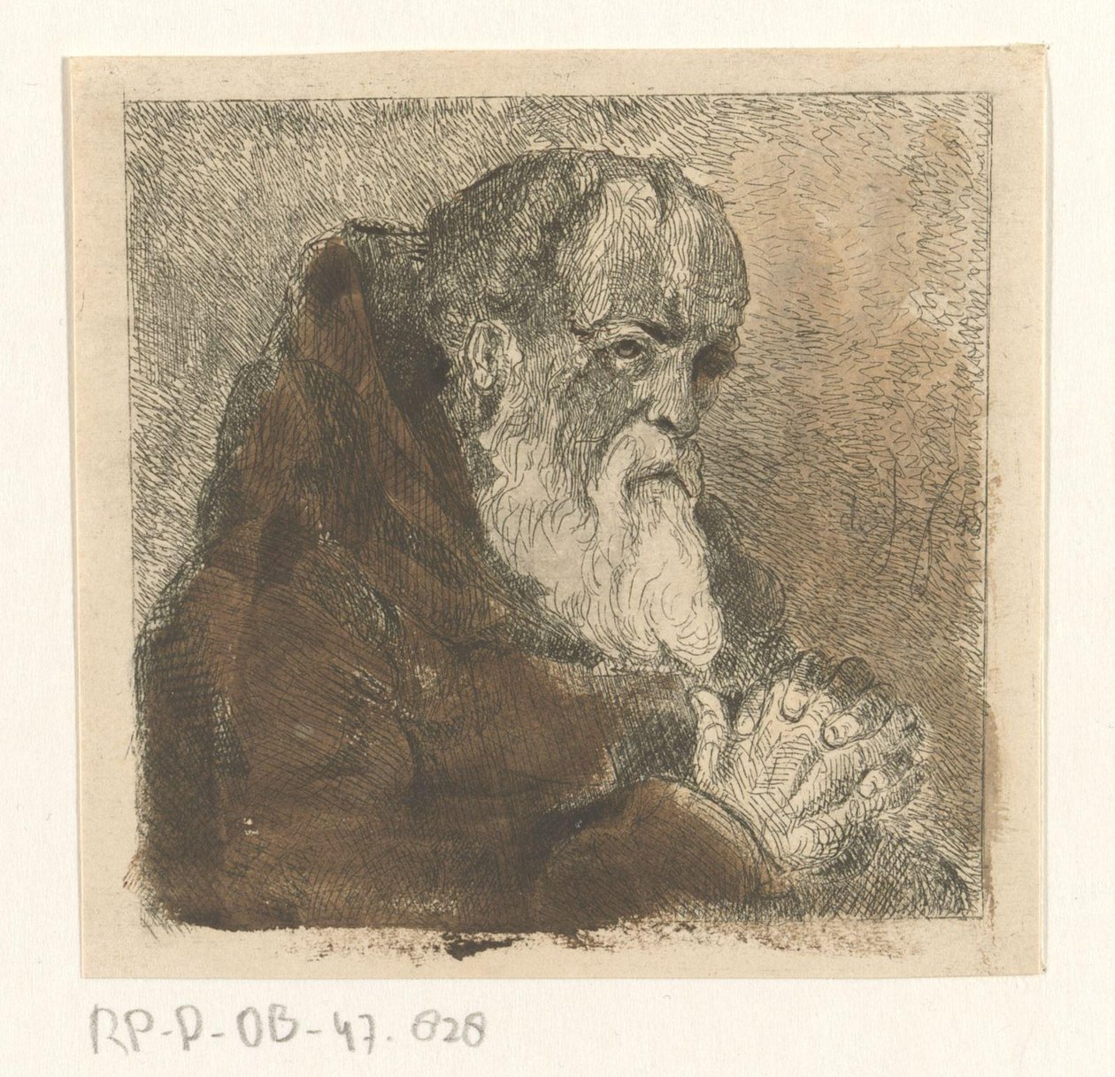 Praying Monk by Jan Karel Jacob de Jonge