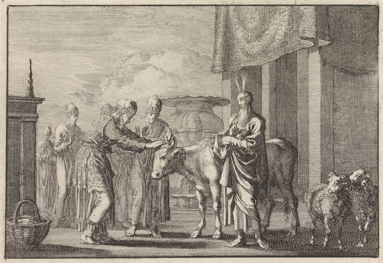 Aaron Blesses the Sacrificial Animals by Jan Luyken