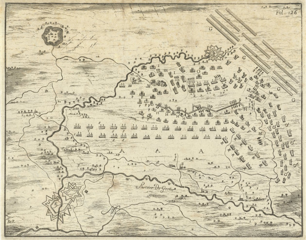 Map of the Battle of Landen by Jan Luyken