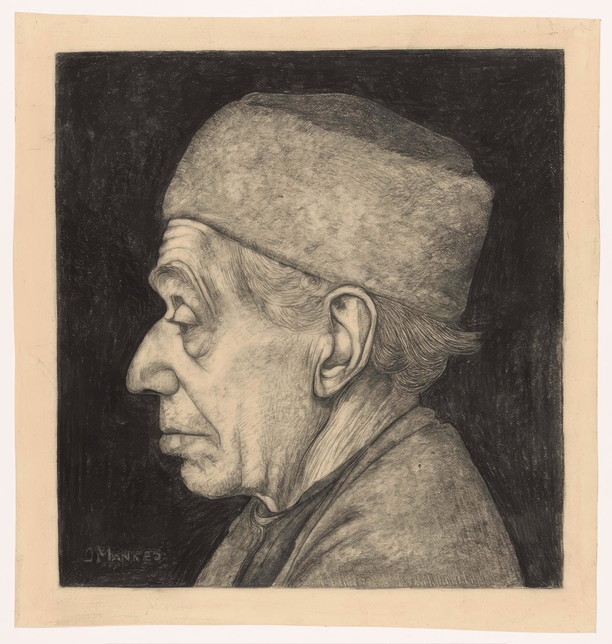 Douwe, in Profile Facing Left by Jan Mankes
