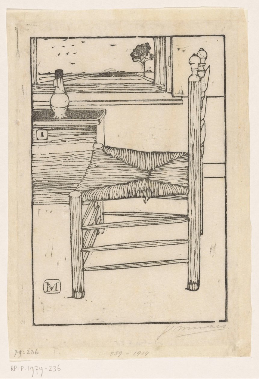 Chair with Rush Seat by Jan Mankes