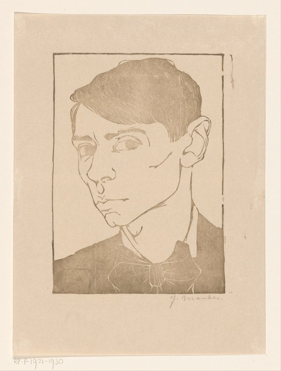 Self-Portrait with Bow Tie by Jan Mankes