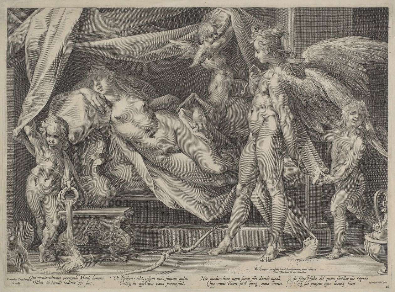 Cupid and Psyche by Jan Muller, after Bartholomaeus Spranger