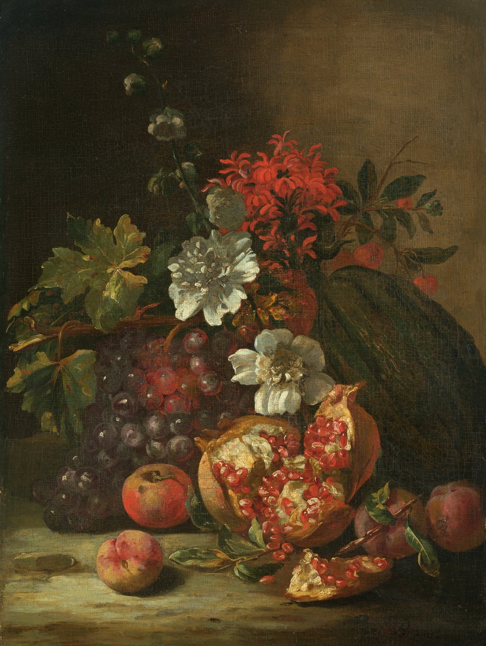 Fruit and Flowers by Jan Peter van the Younger Bredael