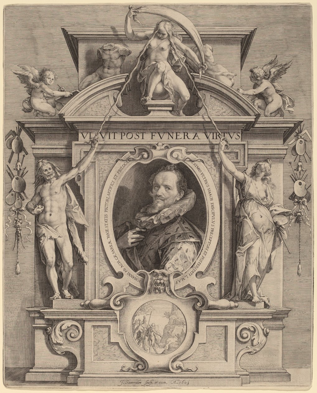 Hans van Aachen by Jan Pietersz Saenredam after Pieter Isaacz