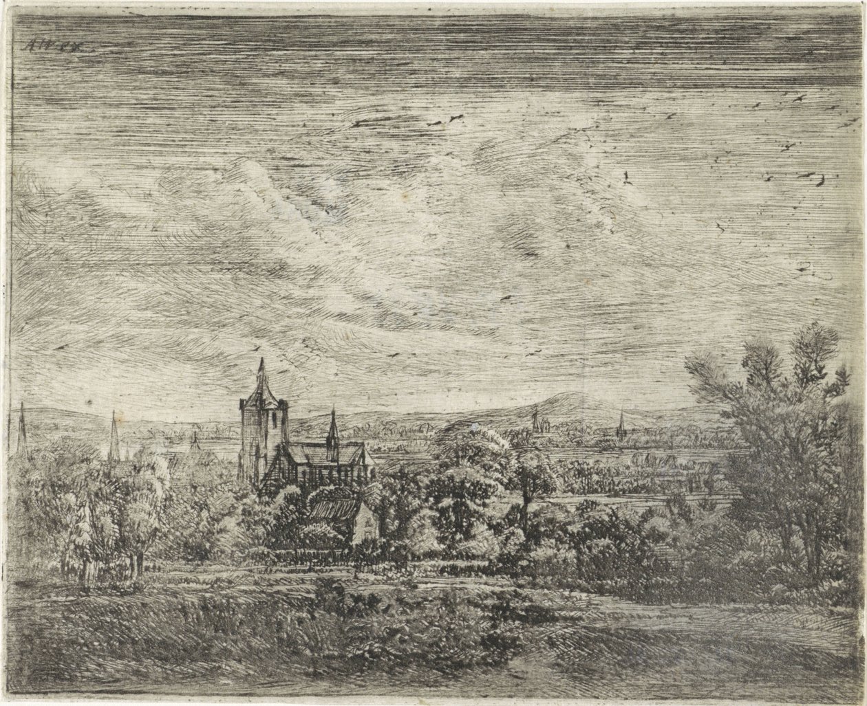 Village View with a Church by Jan Ruyscher