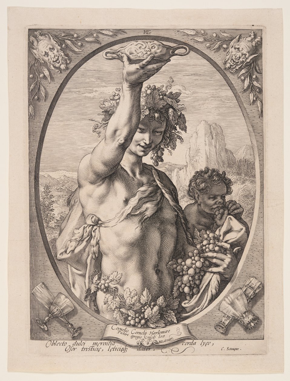 Bacchus, from Three Pagan Gods and Goddesses by Jan Saenredam