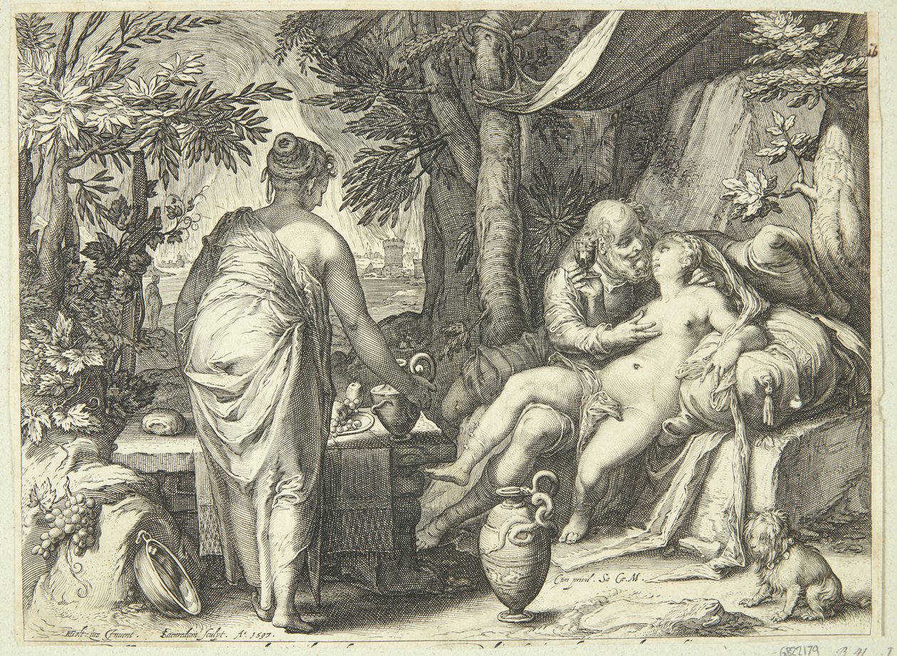 Lot and His Daughters by Jan Saenredam