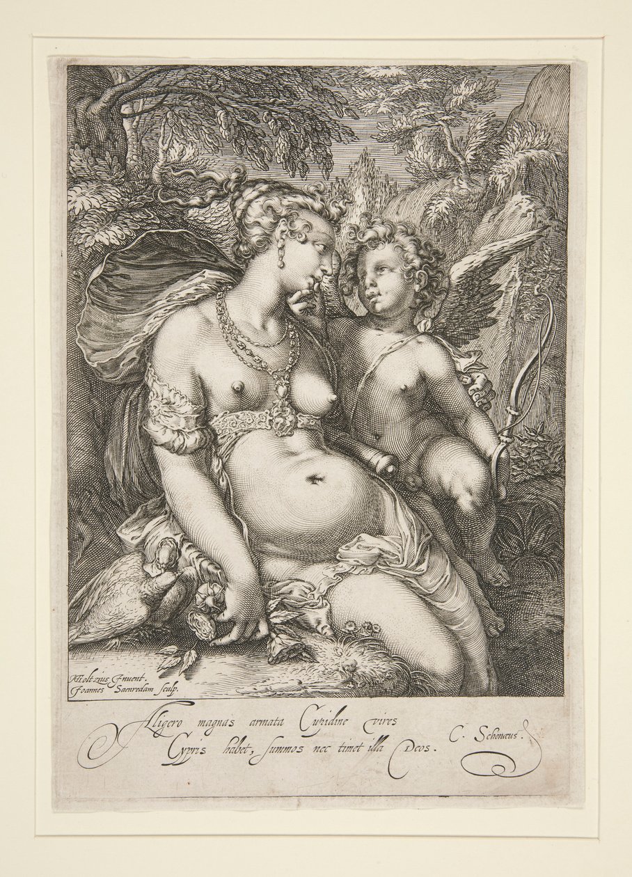 Venus and Cupid by Jan Saenredam