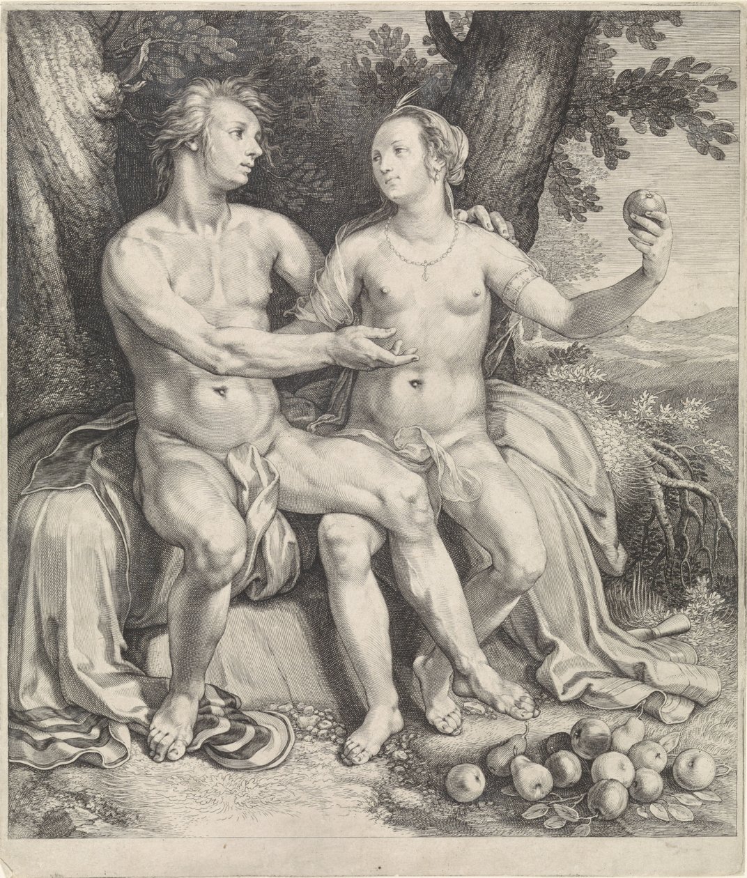 Vertumnus and Pomona by Jan Saenredam