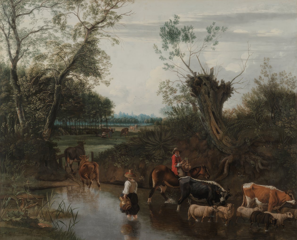 Peasants Crossing a Stream by Jan Siberechts