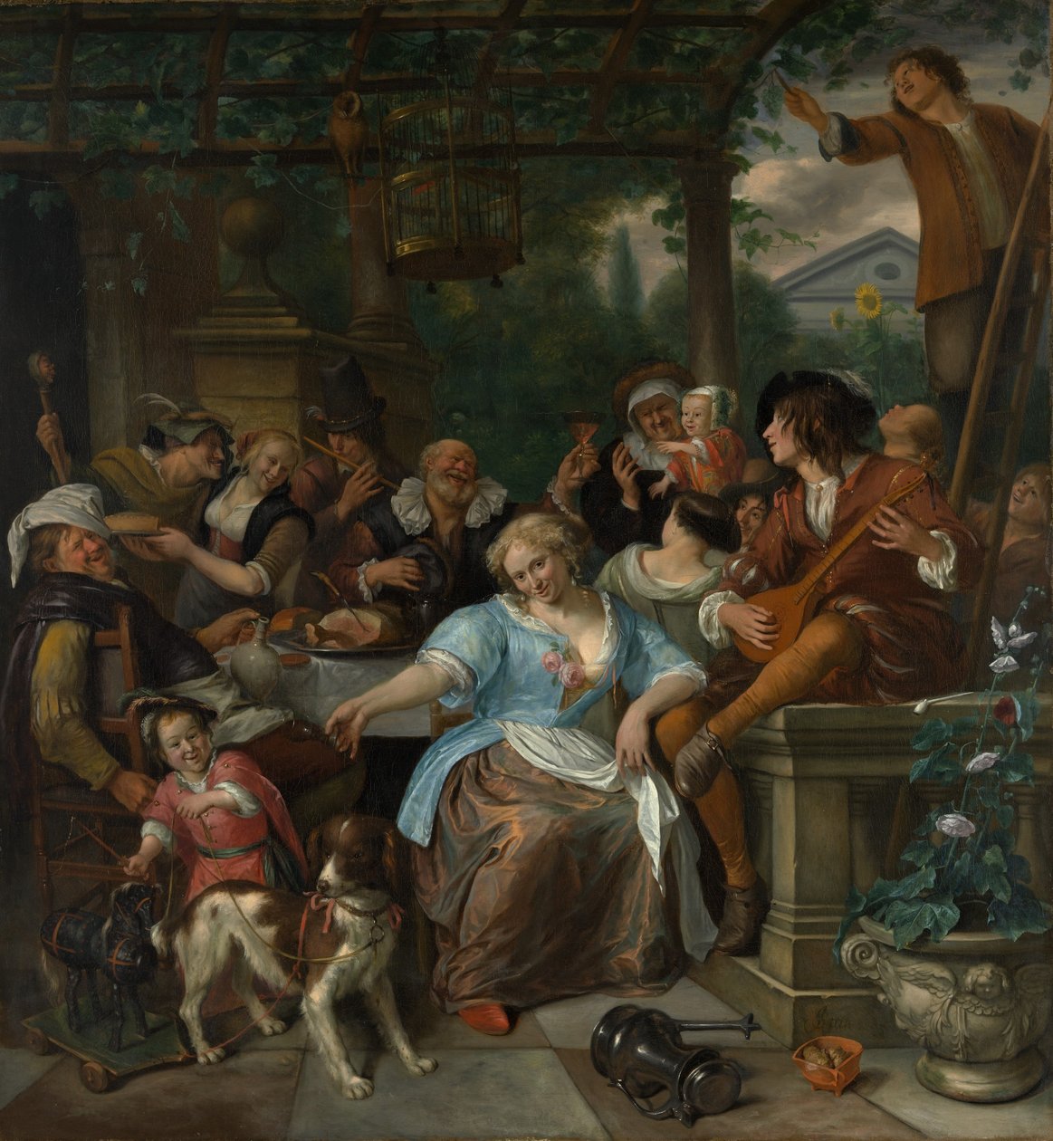 Merry Company on a Terrace by Jan Havickszoon Steen