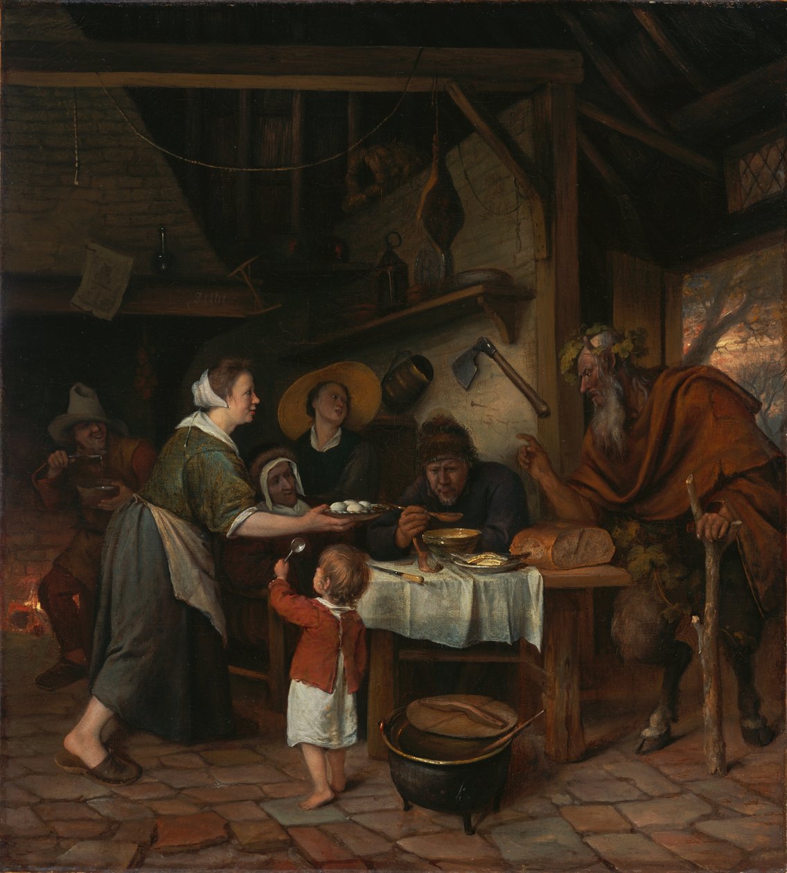 The Satyr and the Peasant Family by Jan Steen