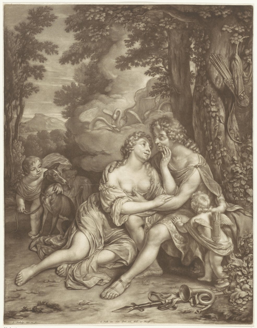Venus Prevents Adonis from Hunting by Jan Verkolje (I)